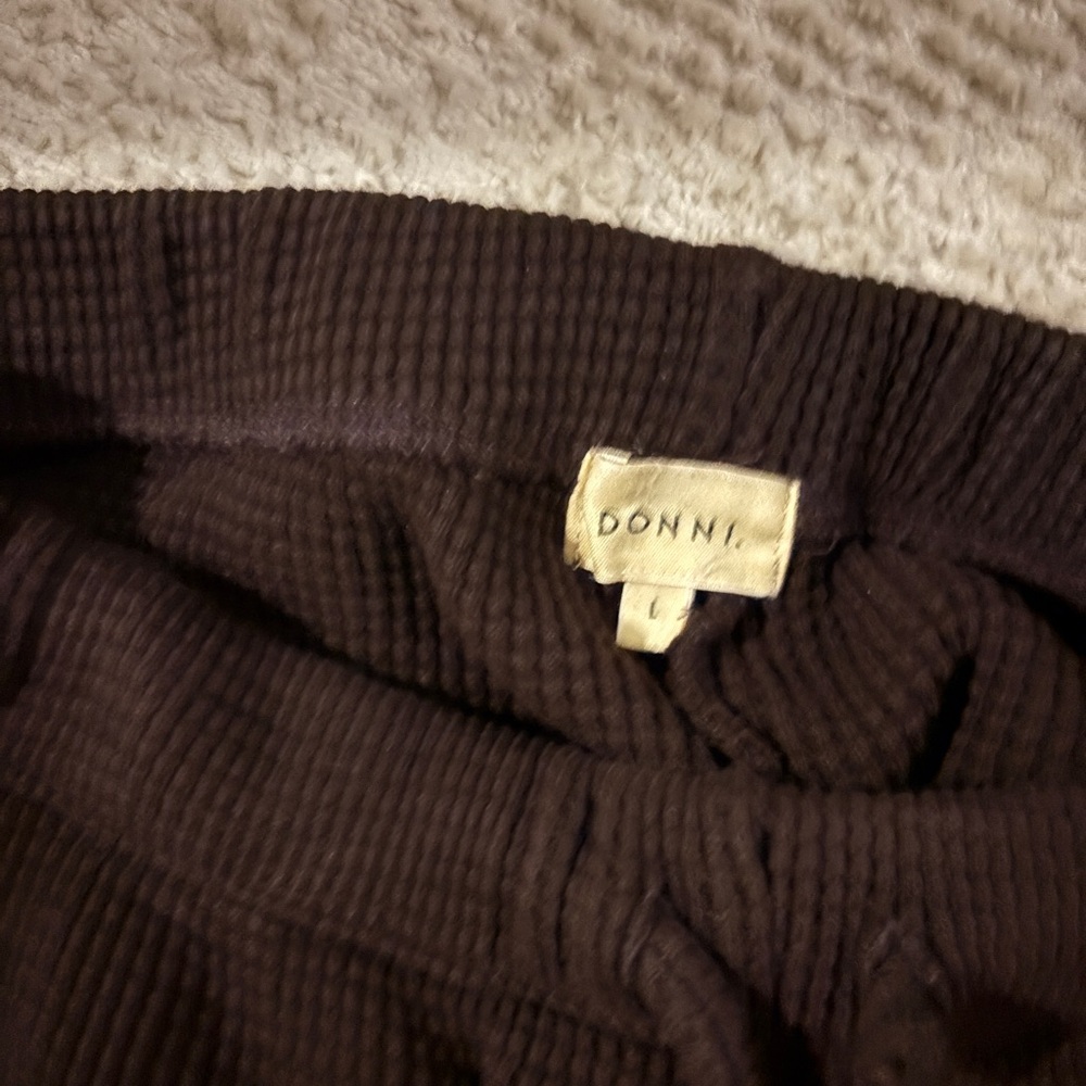DONNI The Thermal Crop Stripe Pant Color:
Espresso - Picture 7 of 7
